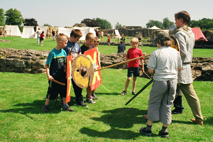 Children are always drawn to the weapons!